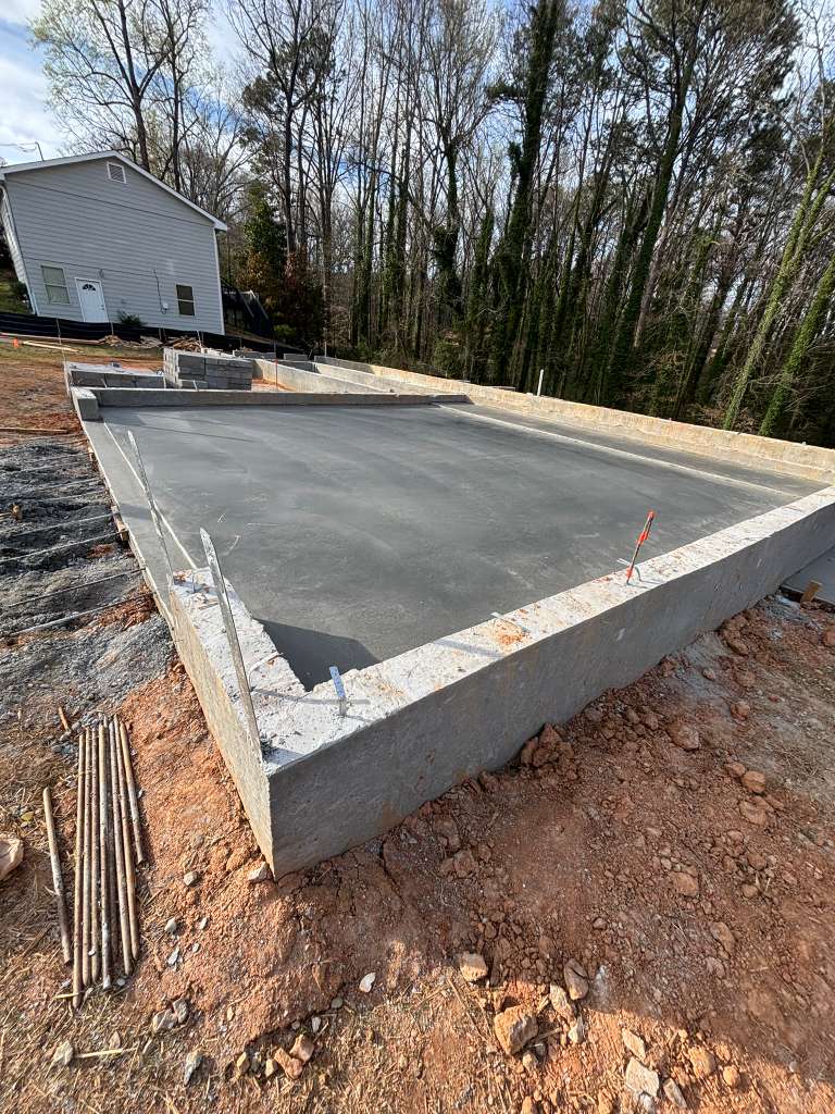 Foundation and concrete finish