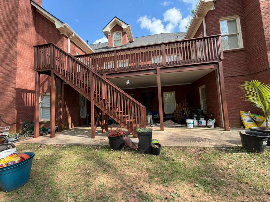 Completed wooden deck project