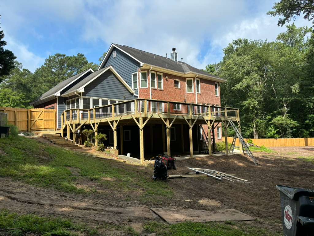 Wooden deck installation