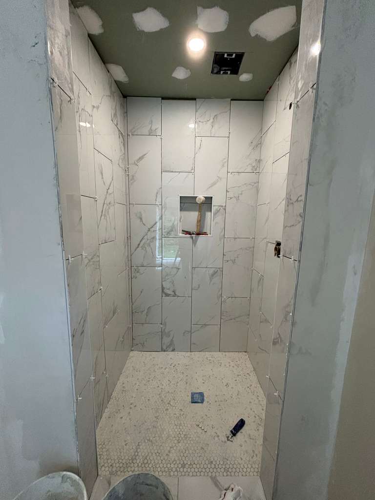 Tile shower work